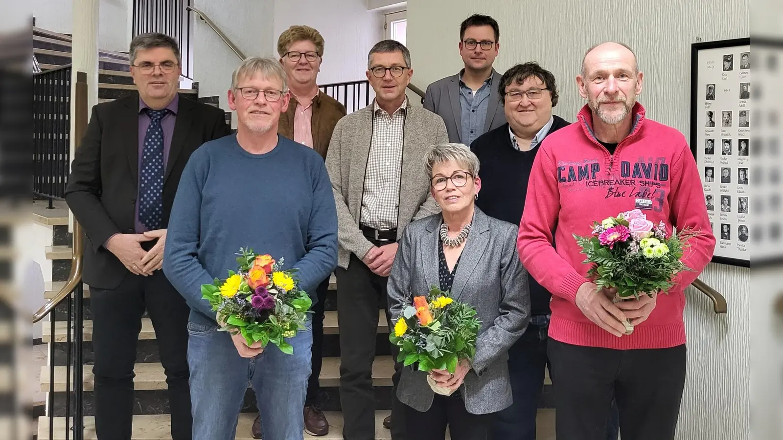 V.l. (hinten):Andrea Behler, Stefan Gördemann, (Mitte) Frank Filmar, Frank Matthias, Ludger Ernst, (vorn) Rudolf Dewenter, Annegret Konzek und Elmar Besse. (Foto: privat)