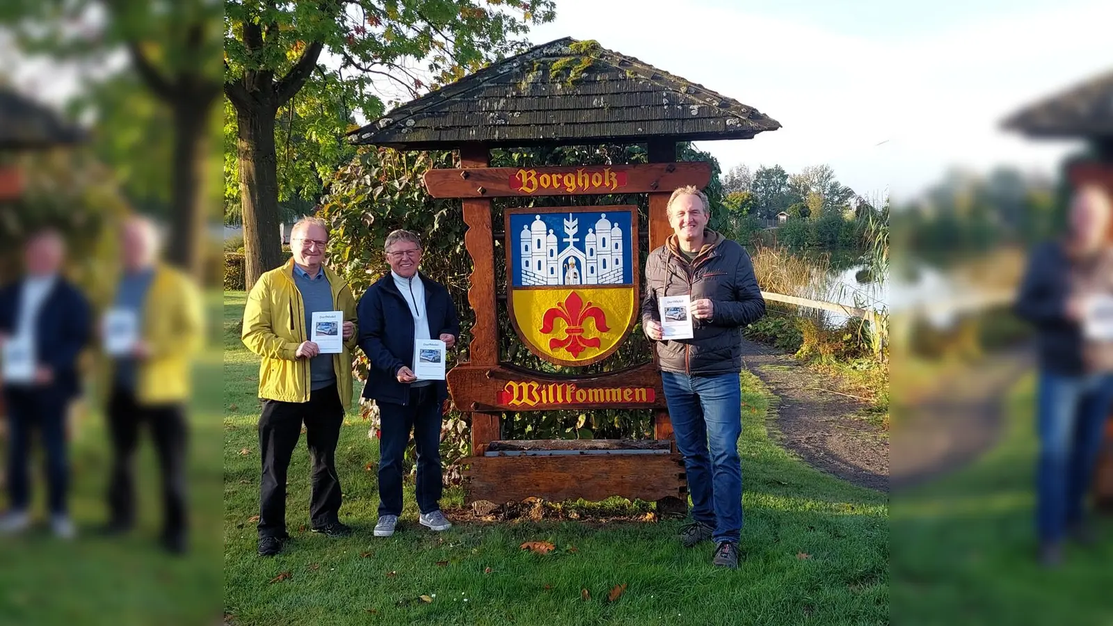 V.l.: Werner Klare (Koordinator DorfMobil), Werner Dürdoth (Vereinsvorstand DorfMobil) und Harald Brechtken (Ortsvorsteher Borgholz). (Foto: Gerhard Brast)