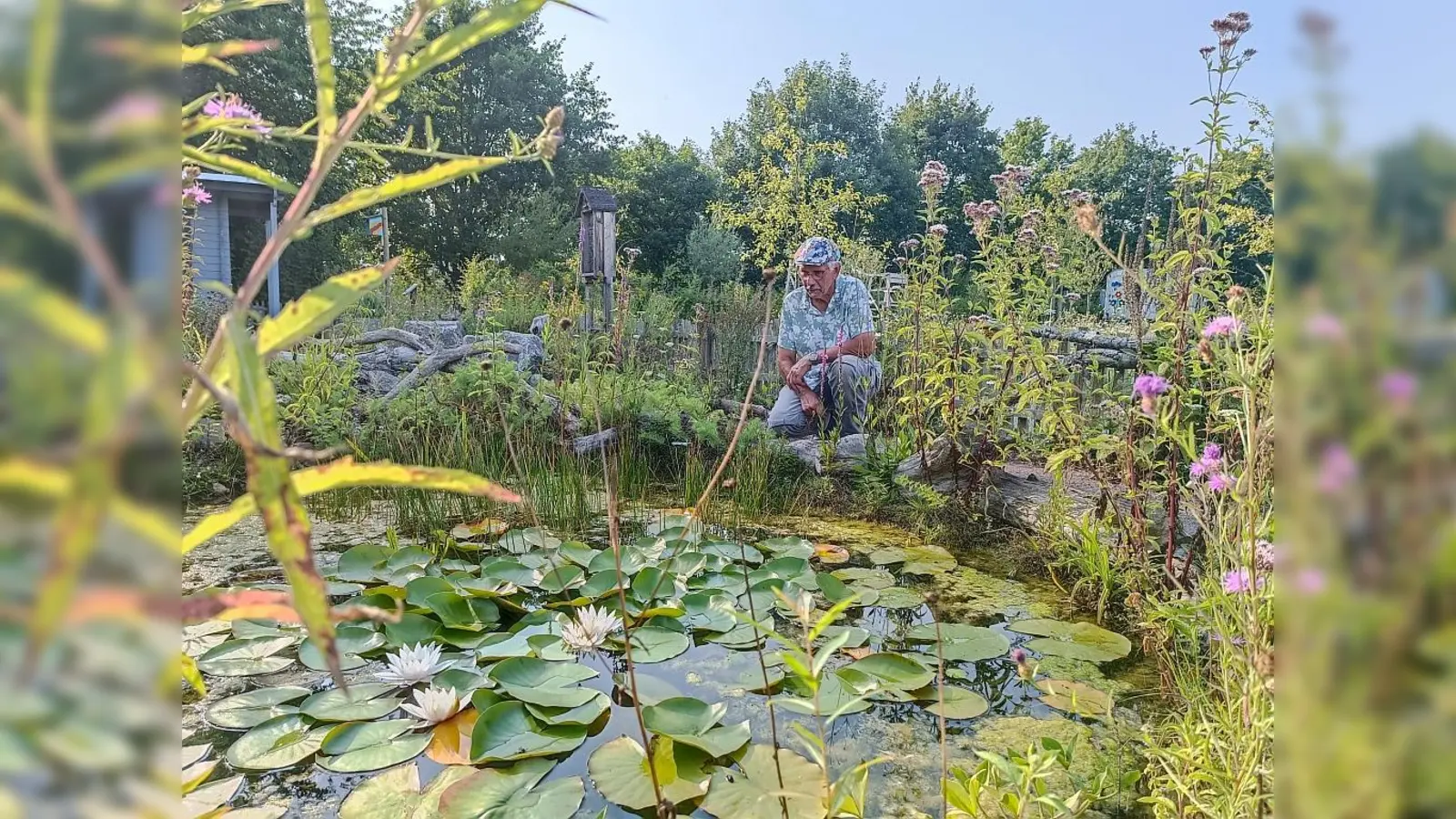 Ralf Haffke hat im Archäologiepark Höxter einen Naturgarten mit Teich angelegt. Wie naturnahes Gärtnern funktioniert, erklärt er ab Mai in einer Reihe von Kursen und Vorträgen. (Foto: Huxarium Gartenpark Höxter)
