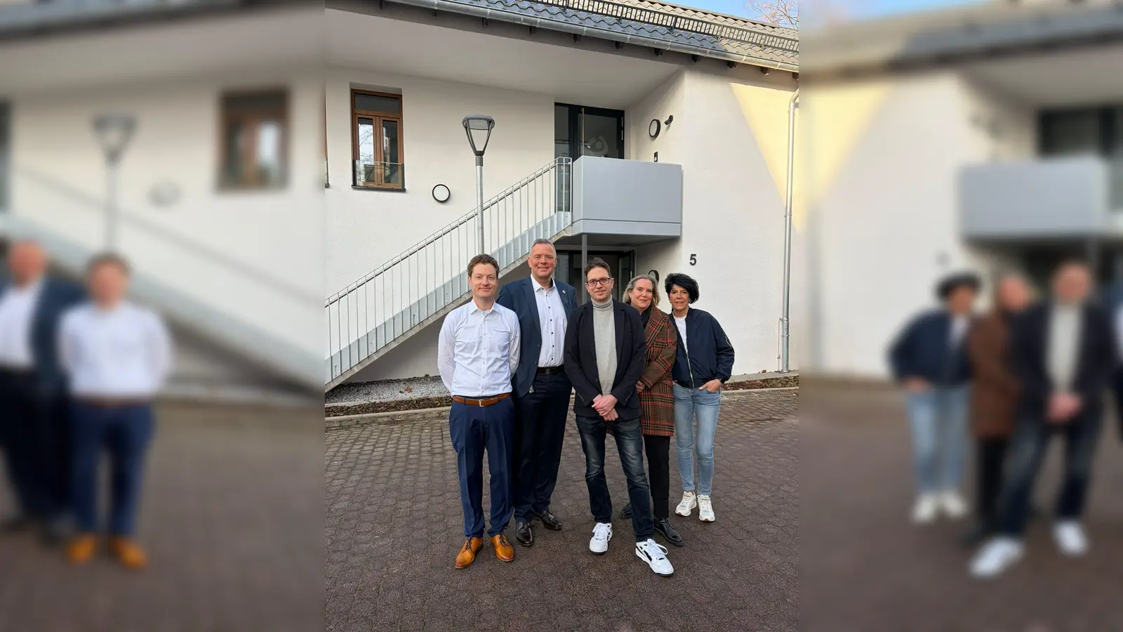 V.l.: Jerome Major (Lebenshilfe), MdL Matthias Goeken, Oliver Thöne (Lebenshilfe), Julia Gogrewe (Stadt Höxter) und Tina MacLeod (Lebenshilfe). (Foto: privat)