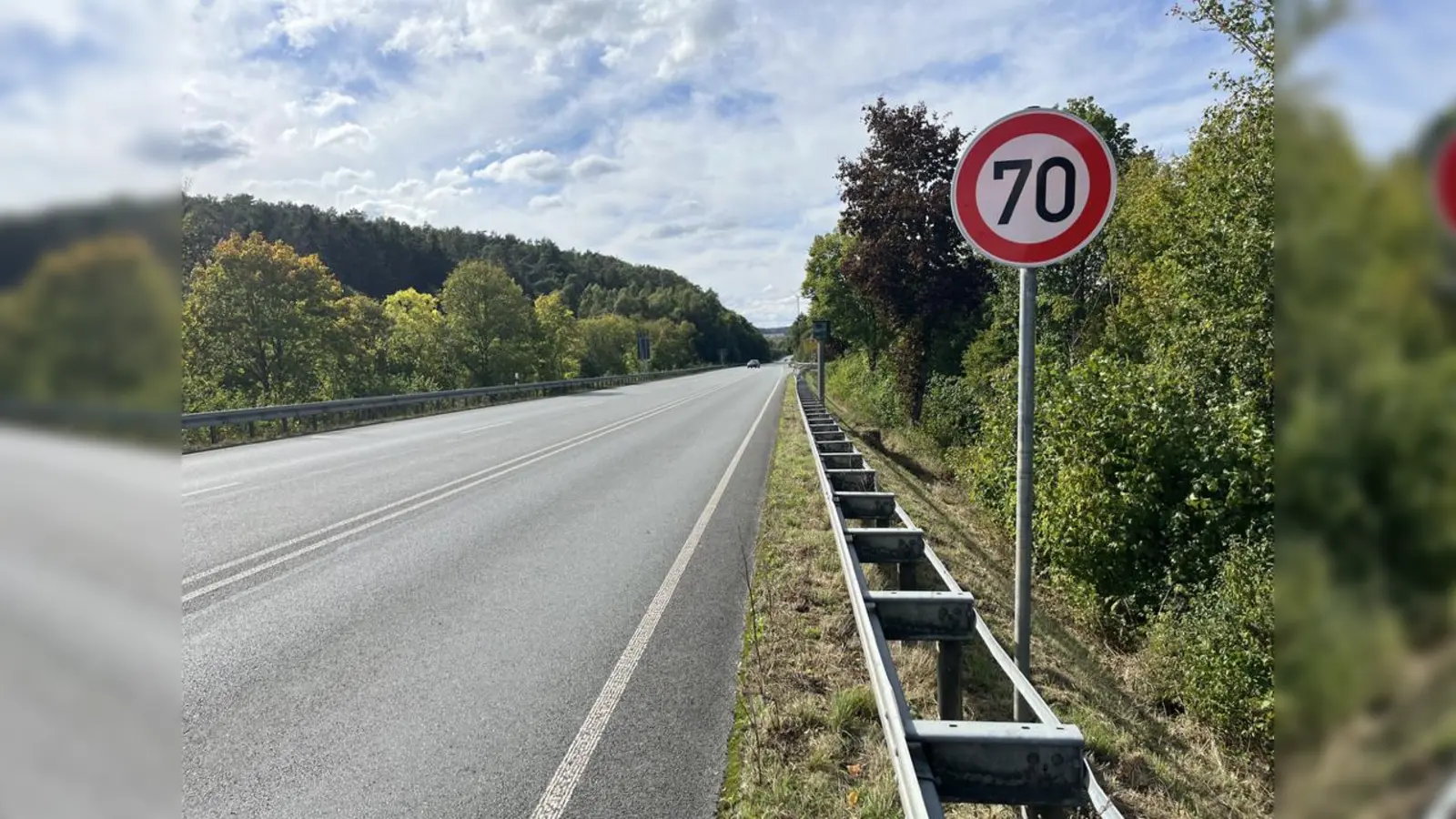 Zulässige Höchstgeschwindigkeit wird auf 70 Km/h reduziert (Foto: Kreis Höxter)