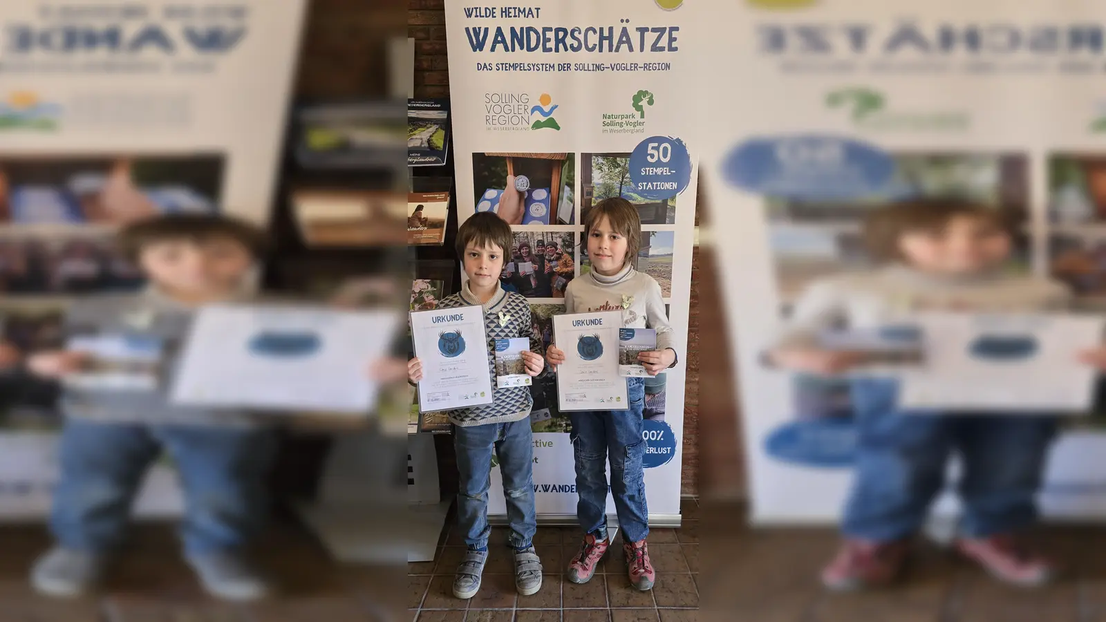 Die jüngsten Wilden Hirschen – Louis und Linus Leclerc aus Alfeld haben eine beeindruckende Wanderleistung von 264,5 Kilometern vollbracht. (Foto: privat)