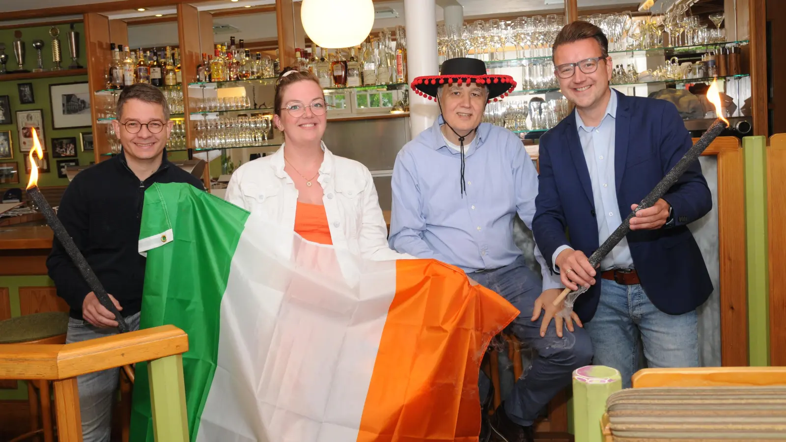 V.l.: Heiner Eyers (Hotel am Rosenberg), Eva-Maria Jovanovic (Hotel Egge Wirt), Fatbardt Tominaj (Hotel Zum brauen Hirschen) und Daniel Winkler (Bad Driburger Touristik GmbH). (Foto: privat)