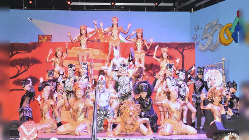 Der Showtanz der Gruppe DIWA bei der Jubiläumsprunksitzung des CVWB griff das Thema „König der Löwen“ auf.  (Foto: Barbara Siebrecht)