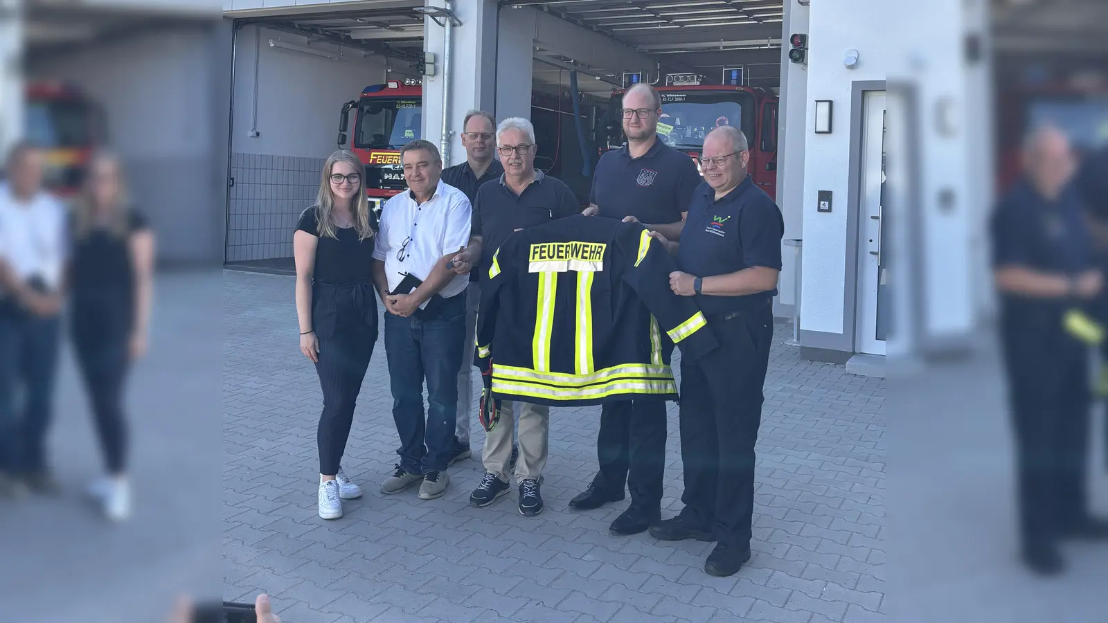 V.l.: Jennifer Schrader, Markus Blaschek, Carsten Gutschank, Bürgermeister Norbert Hofnagel, Matthias Müller, Jochen Behler. (Foto: privat)