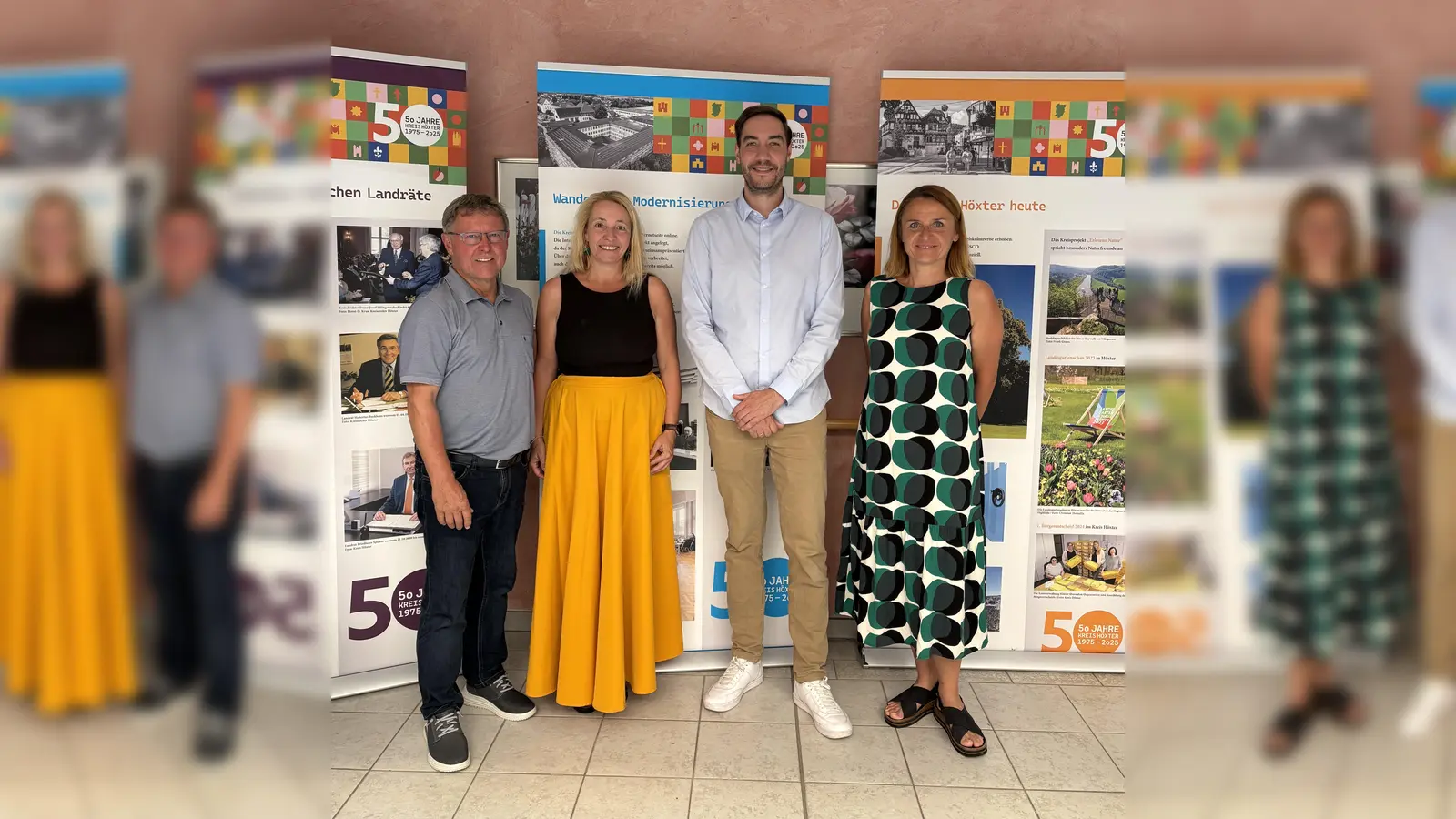V.l.: Werner Dürdoth, stellv. Landrat, Irina Sander, Heimleitung Hesena, Hendrik Köplin und Andzelika Kassan, Tourismus Orgelstadt Borgentreich. (Foto: privat)
