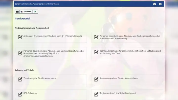 Das Service-Portal des Landkreises ist bereits mit vielen Angeboten online. (Foto: Landkreis Holzminden)