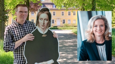 Seit einigen Jahren bietet der Bökendorfer Bernhard Aufenanger als Naturparkführer verschiedene Themenwanderungen mit Bezug zu Annette von Droste-Hülshoff an. Umso mehr freut er sich nun auf den Vortrag von Dr. Claudia Lieb über Rechtsvorstellungen in Drostes Novelle „Die Judenbuche“. (Foto: Bernhard Aufenanger/Claudia Lieb)