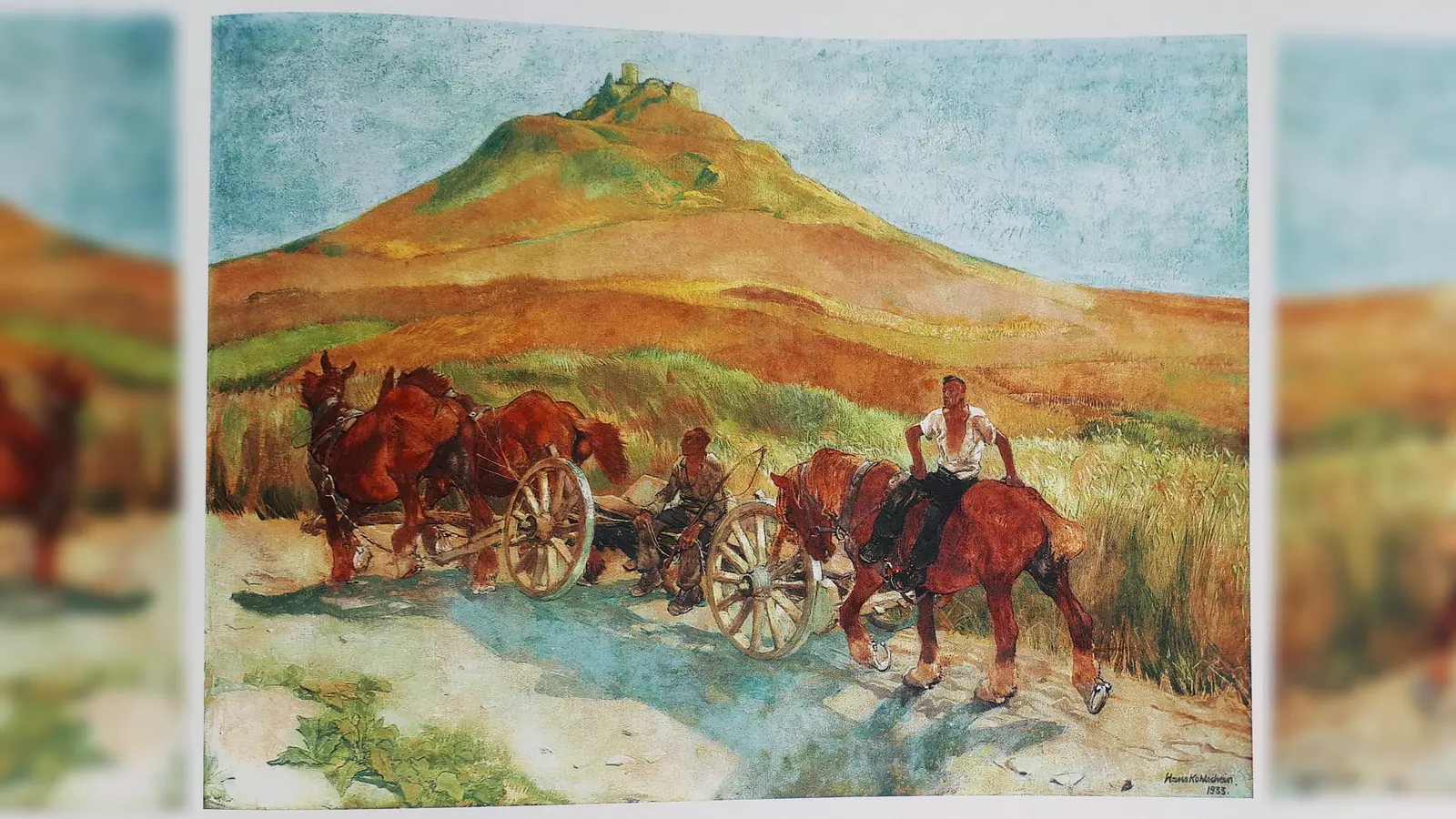 Desenberg mit Pferdefuhrwerk und reitendem Bauern. (Foto: Museum im "Stern")