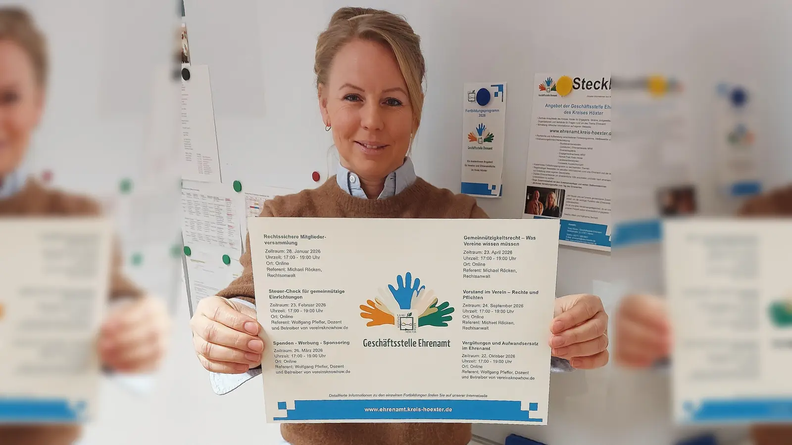 Ehrenamtsmanagerin Katharina Serinelli von der Geschäftsstelle Ehrenamt des Kreises Höxter freut sich auf die kostenlosen Online-Fortbildungen im neuen Jahr. (Foto: Kreis Höxter)