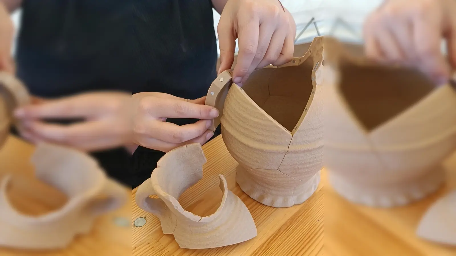 Kinder können an Mitmachstationen wie ein Archäologe/eine Archäologin zum Beispiel einen Krug zusammen puzzeln – aus magnetischen 3-D-Druck-Scherben. (Foto: Huxarium Gartenpark Höxter)