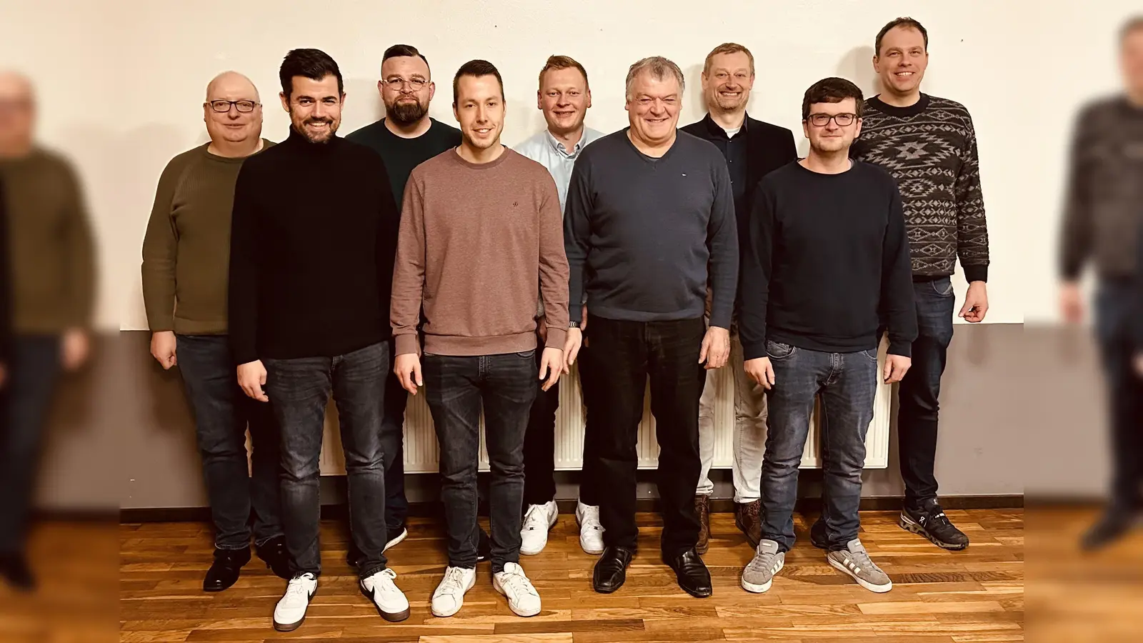 Mit Zuversicht nach vorne (v.l.): Frank Bosin, Dr. Marcel Franzmann, Lucas Villmer, Niklas Mörs, Dominik Beine, Peter Timmermann, Rafael Weber, Julian Menne und Johannes Willmes. (Foto: privat)