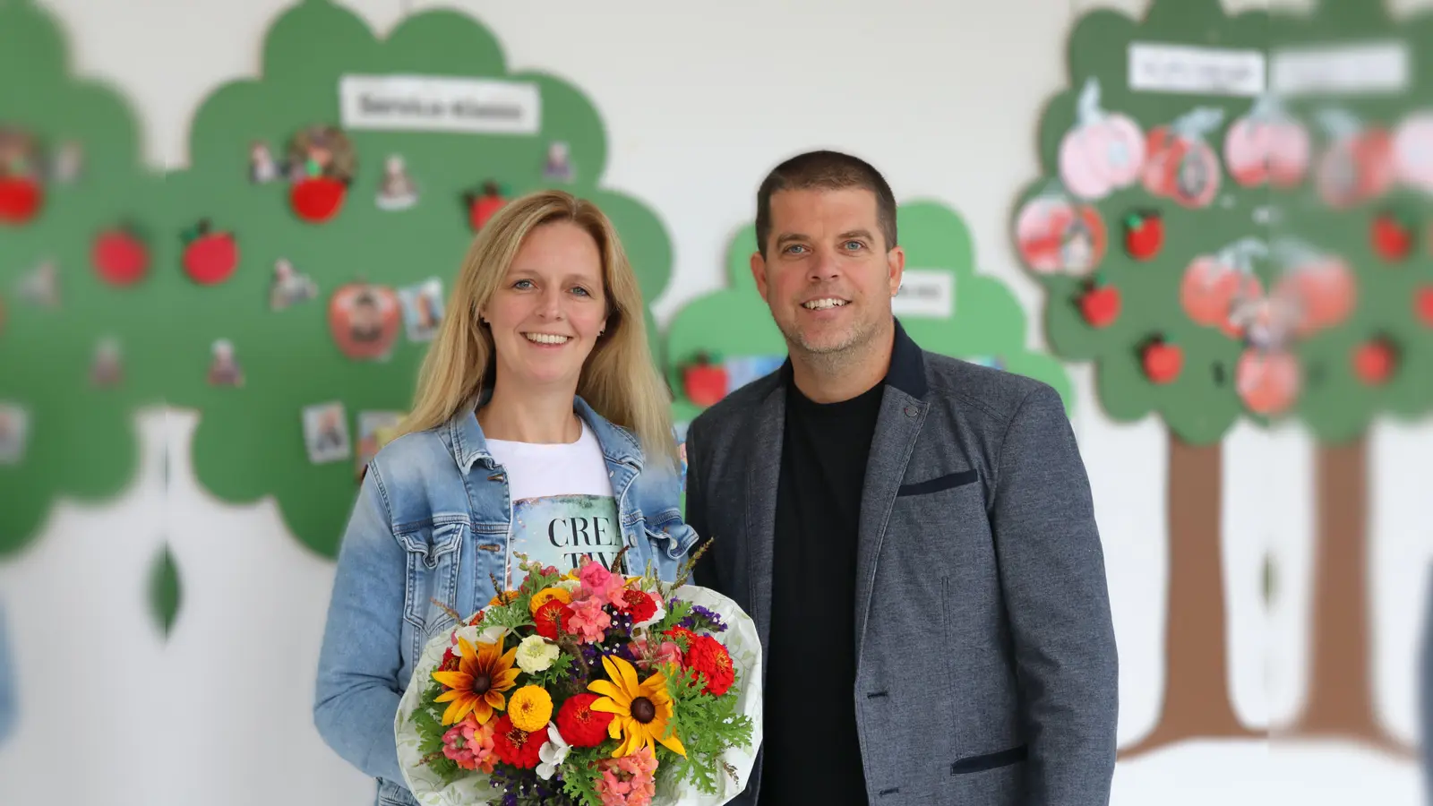 Alexandra Kleinschmidt und Christian Haag leiten von nun an gemeinsam die Laurentius-Schule Warburg.  (Foto: Caritas Wohnen gGmbH)