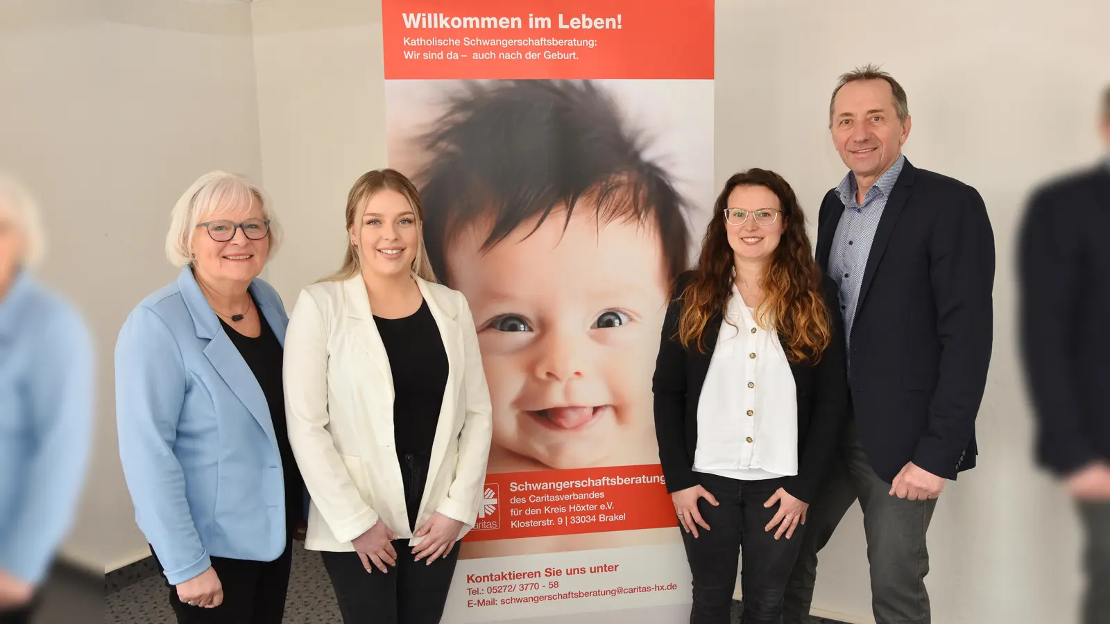 V.l.: Mechthild Fernhomberg, Praktikantin Jana Wilm, Lydia Denecke und Vorstand Thomas Rudolphi. (Foto: privat)