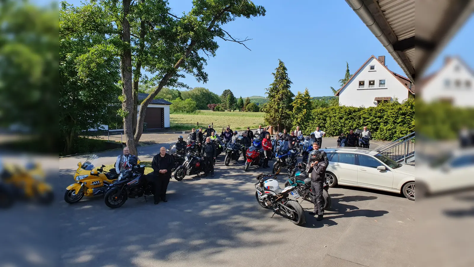 Die Teilnehmer der 12. Bikertour der Feuerwehr Ehrsten <br> (Foto: Feuerwehr Ehrsten)