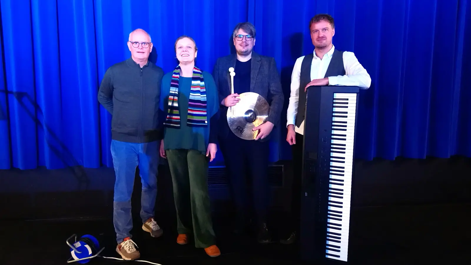 Freude über die gelungene Matinee: (v.l.n.r.) Thomas Wirth, Elina Wirth, Santhosh Hintze und Sven Gerrlich. (Foto: Doris Dietrich)