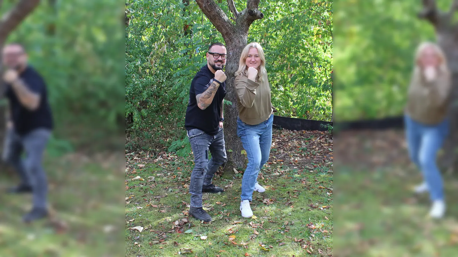 Sonja Hillebrand und Kevin Leimenkühler haben für die Vater-Sohn-Freizeit ein buntes Echte-Kerle-Programm entwickelt. (Foto: EKP/Oliver Claes)