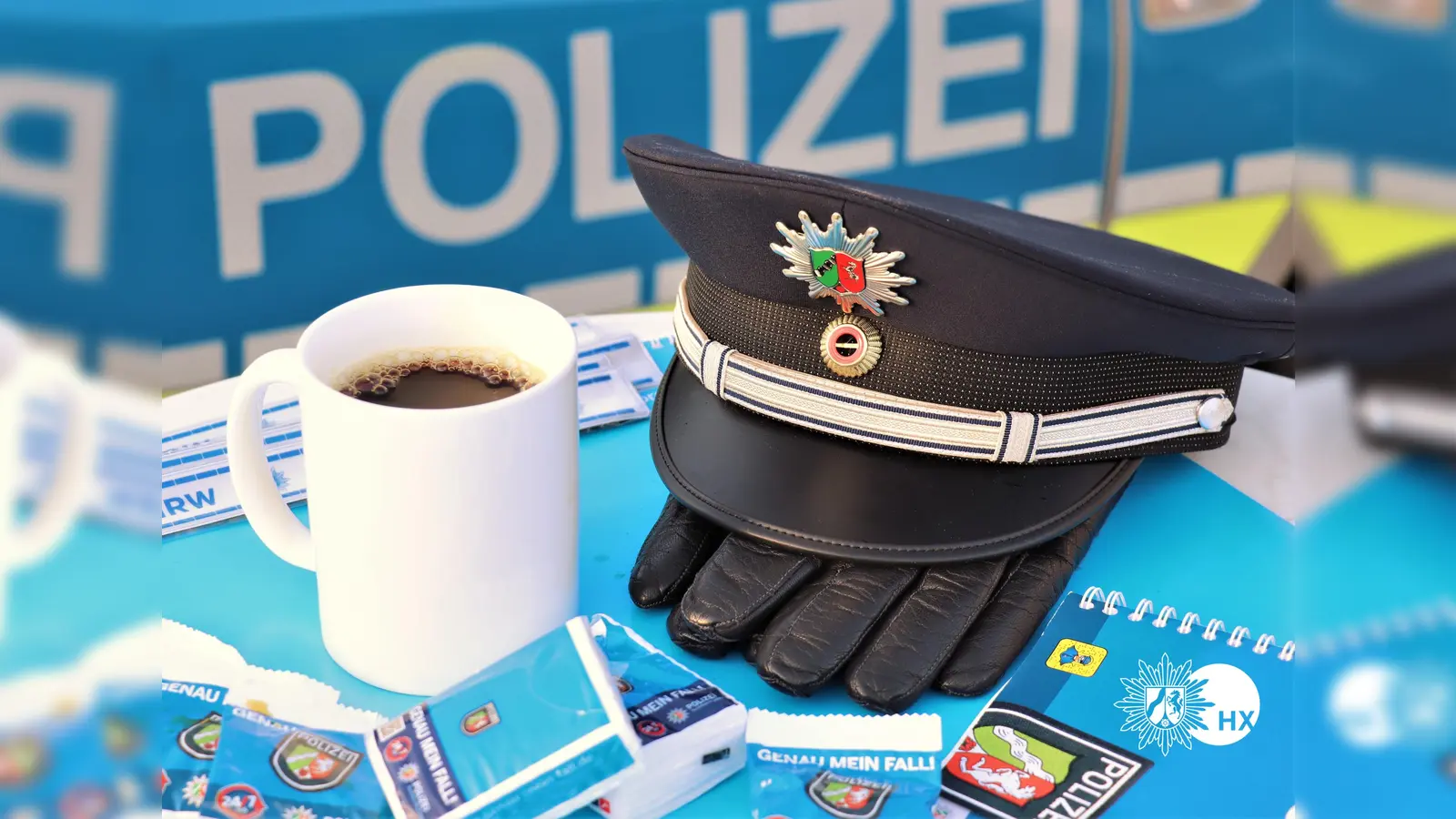 Die Polizei im Kreis Höxter lädt am Mittwoch, 20. September, bei der Aktion „Coffee with a Cop“ zu entspannten Gesprächen bei einem Kaffee in die Innenstadt von Höxter ein. (Foto: privat)