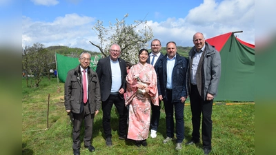 In der Rühler Schweiz feierten Reileifzen und Golmbach ihr Kirschblütenfest, zusammen mit Ehrengästen aus Japan. (Foto: Marc Otto)