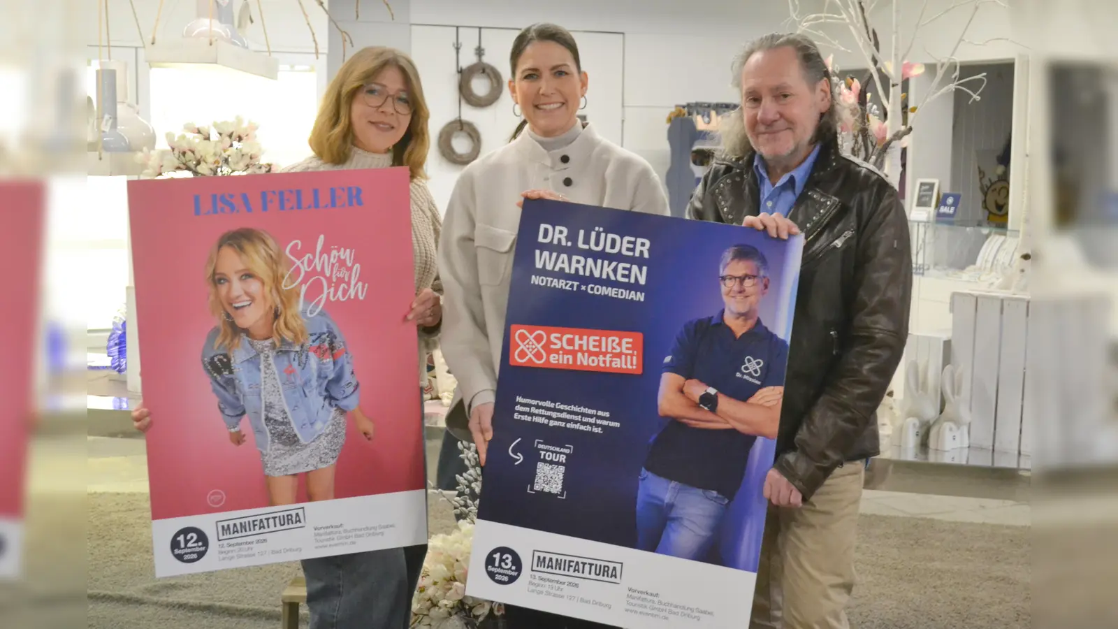 Freuen sich schon auf die Show-Gäste (v.l.): Filialbetreuerin Corinna Figueiredo, Geschäftsführerin Bianca Kleine und Projektleiter Detlef Hornstein. (Foto: privat)