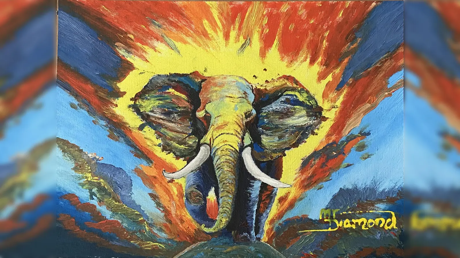 Die Motive des Künstlers reichen von Menschen, Tieren und Landschaften – viele davon aus seiner<br>afrikanischen Heimat – bis hin zu abstrakteren Gemälden. (Foto: privat)