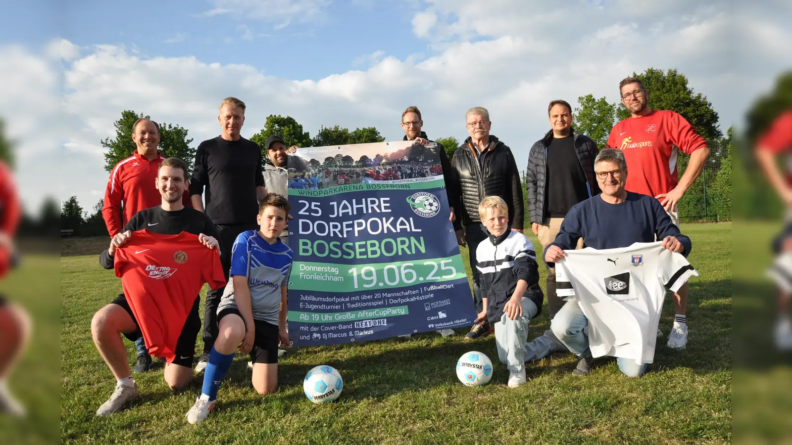 Vorfreude auf das große Turnier im Höhendorf Bosseborn: Das Orga-Team „25 Jahre Dorfpokal” bereitet das Jubiläum vor.  (Foto:  SV Brenkhausen/Bosseborn / Oliver Temme)