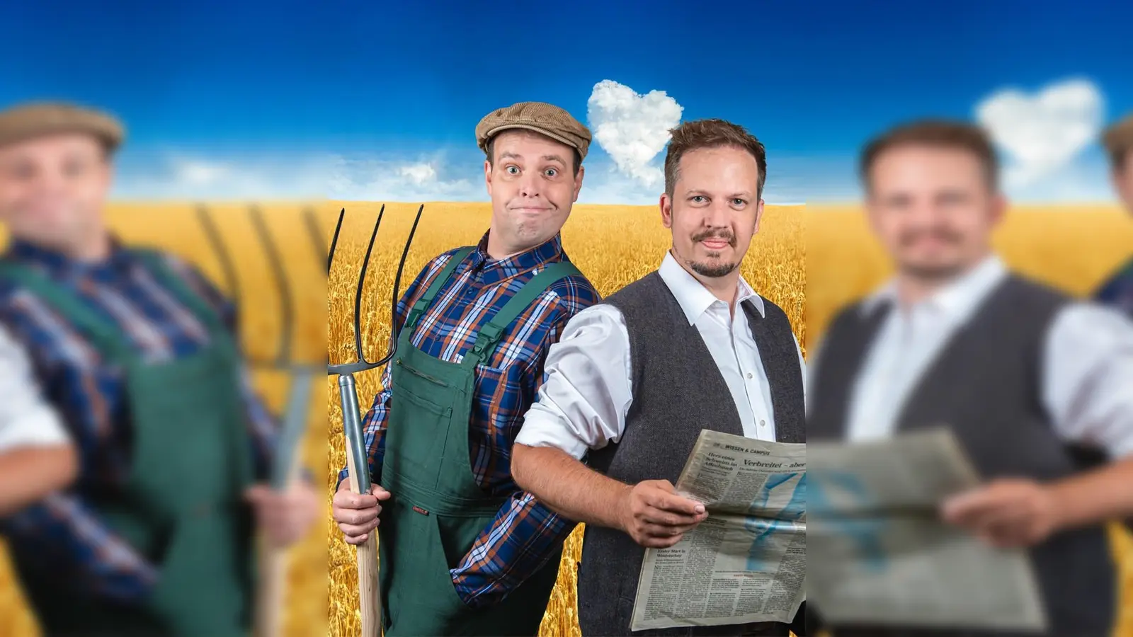 Bauer Erwin (Stefan Marx) und Gastwirt Alfons (Simon Hillebrand) brauchen kein Tinder und Co. (Foto: Zimmer.Teater)