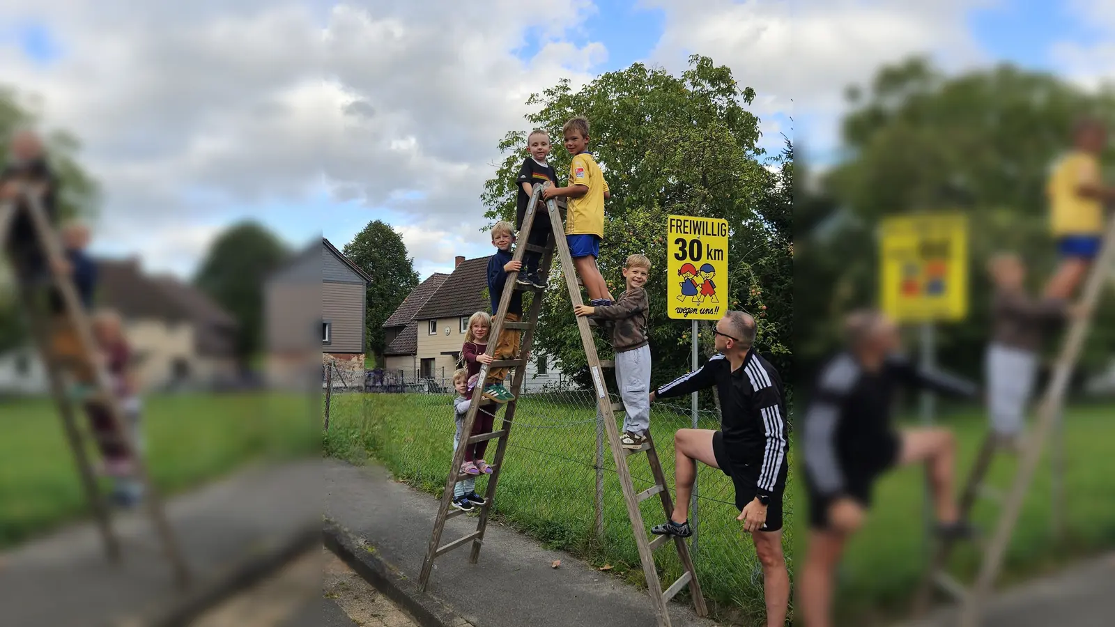 Ein gelbes Schild mit einer klaren Botschaft sorgt in der Ithstrasse für Aufsehen. (Foto: privat)