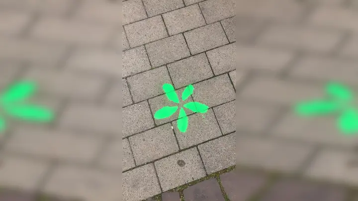 Verschiedenfarbige Blumen-Spuren sollen Gästen bei der Orientierung helfen. (Foto: privat)