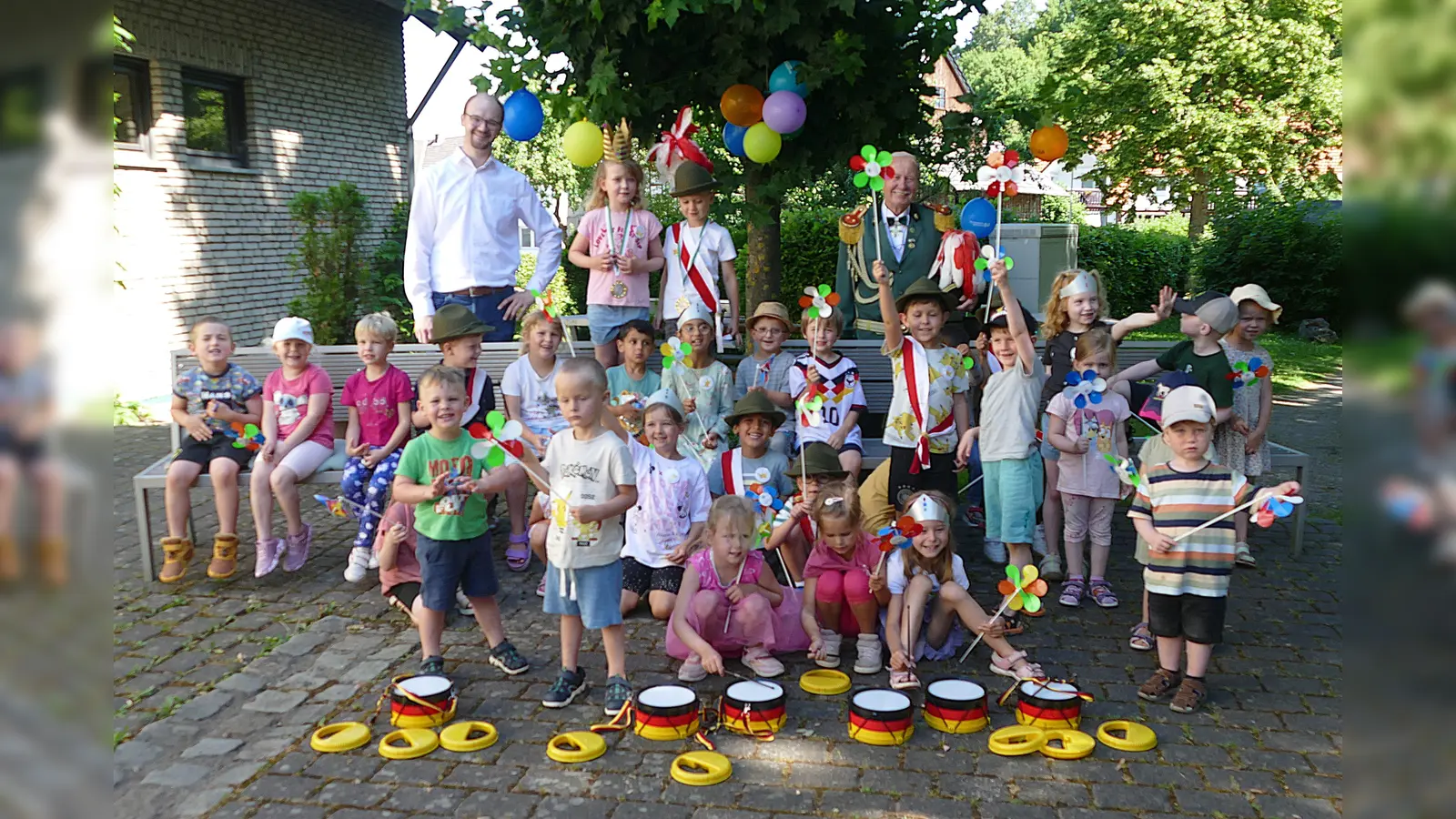 Proklamation des Kindergartenkönigspaares 2026. (Foto: Gerd Guse)