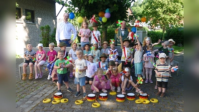 Proklamation des Kindergartenkönigspaares 2026. (Foto: Gerd Guse)