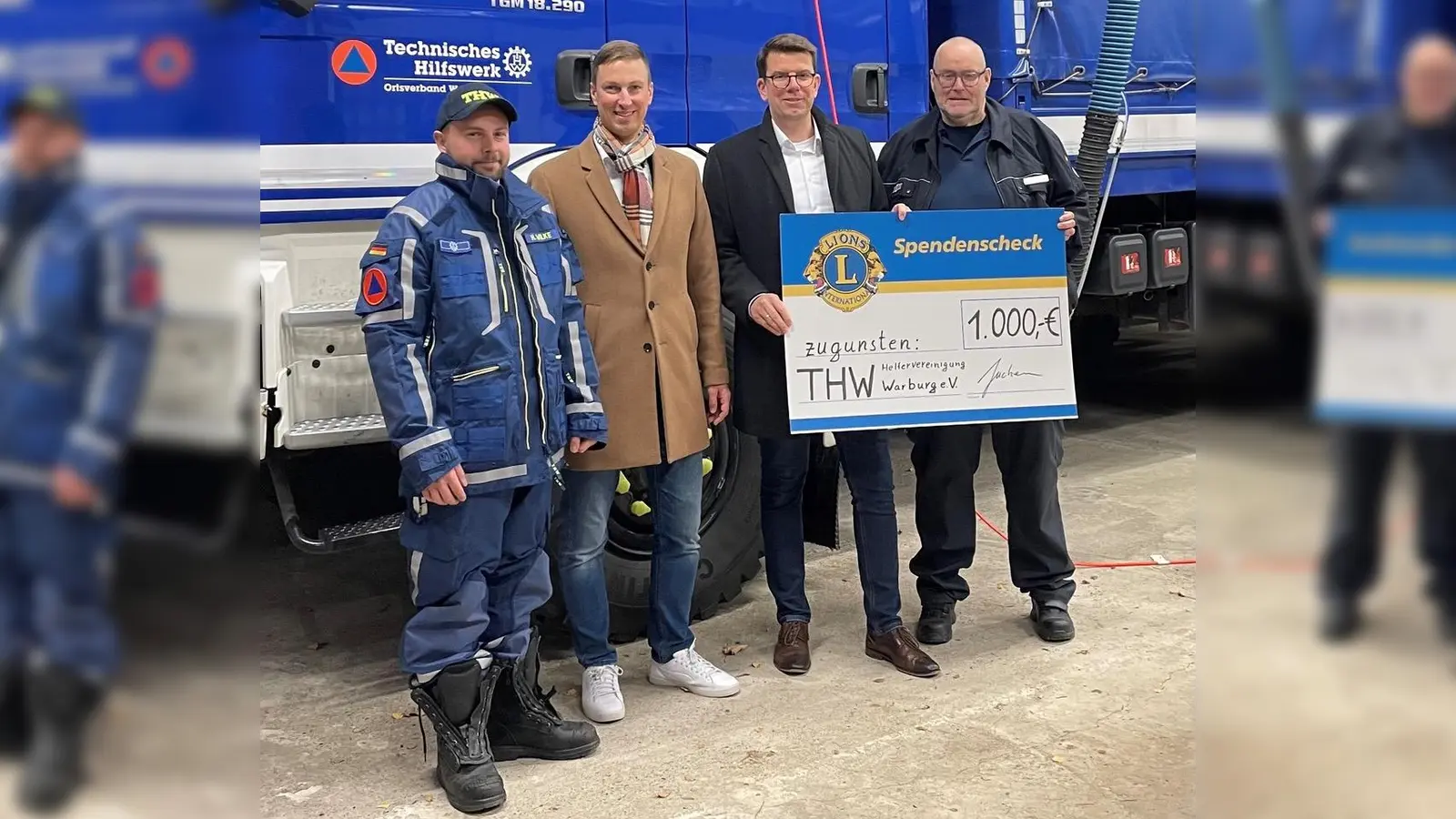 Spendenübergabe: Henry Wilke, Rene Stenda, Matthias Juchem und Jens Olaf Boje. (Foto: privat)