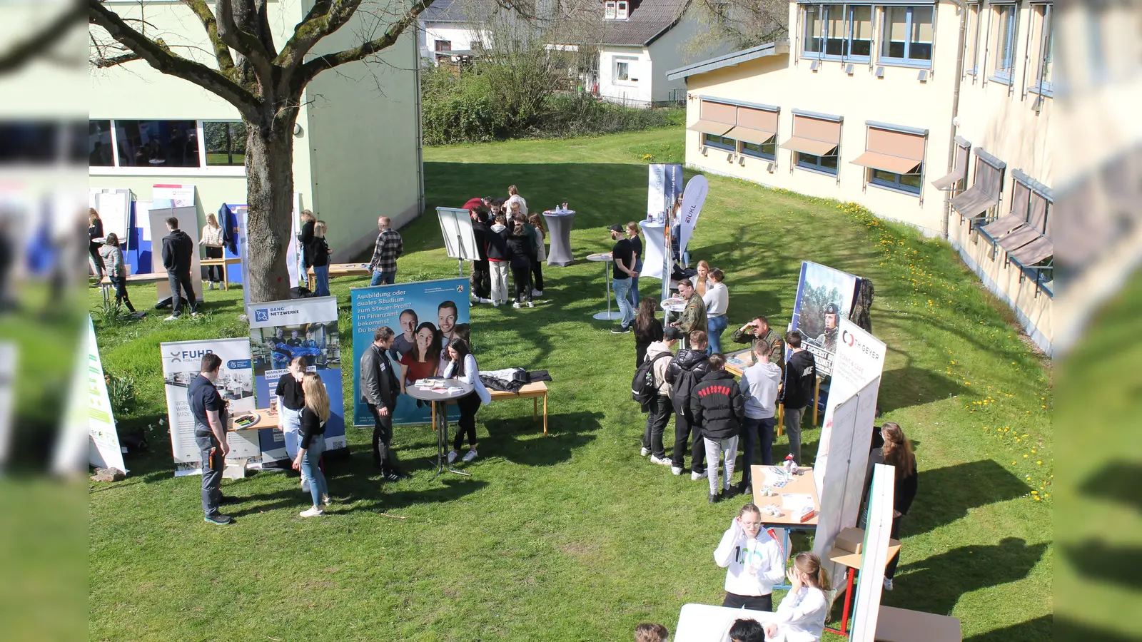 Treffen mit Azubis unter der Linde. (Foto: Realschule Steinheim)