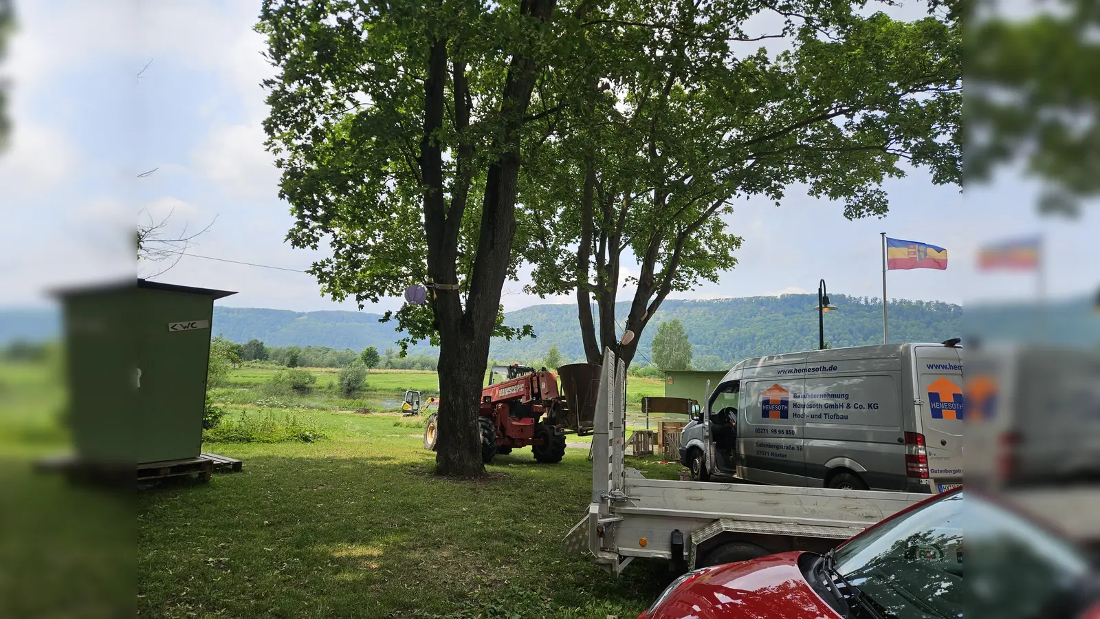 Die Baumaschinen sind angekommen.  (Foto: Samtgemeinde Boffzen)