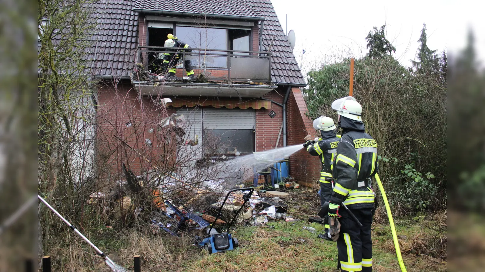 Schwierig gestalteten sich die Löscharbeiten beim Brand in Calden. (Foto: Foto: FFW Calden/Leck)