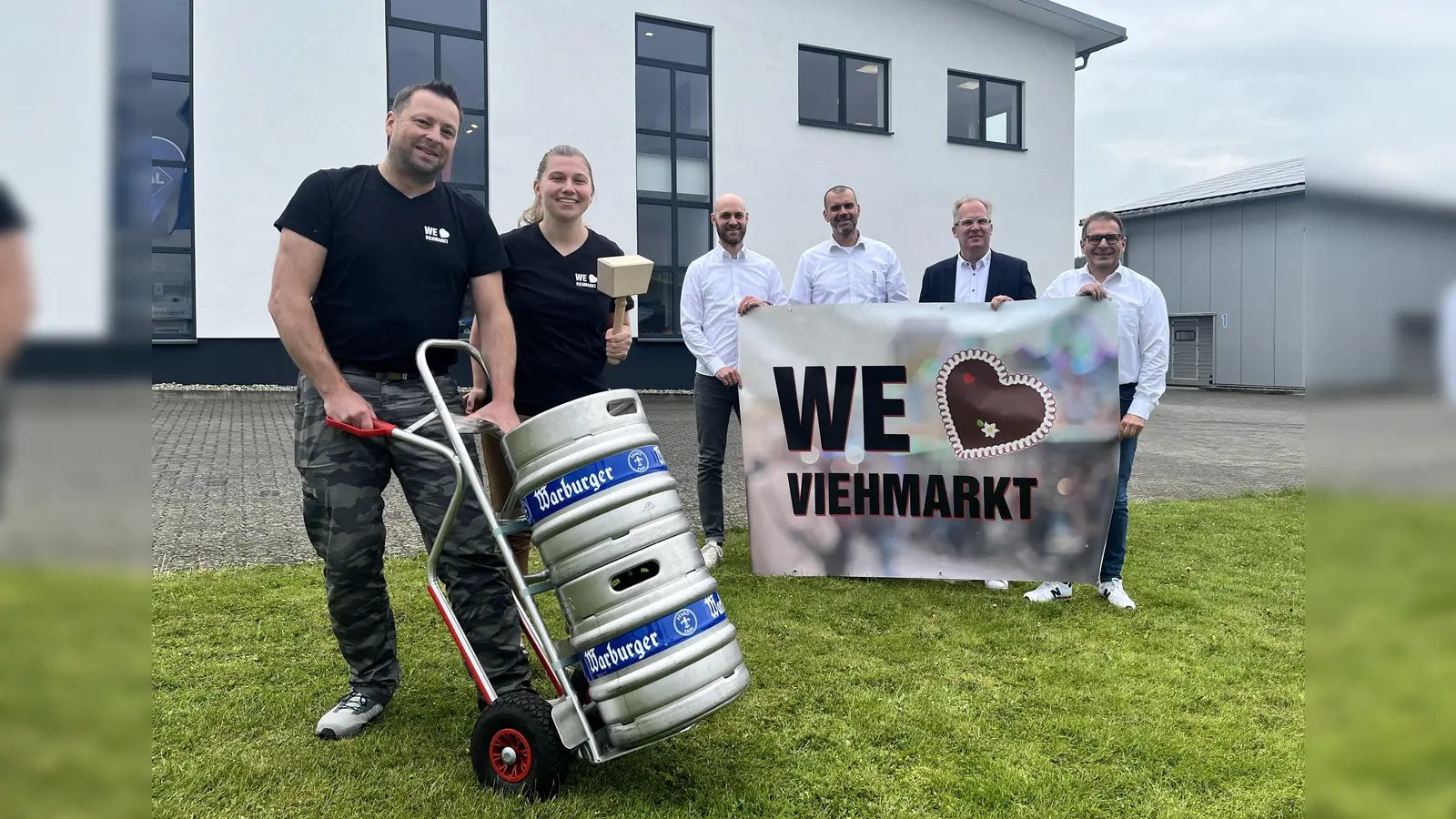 (v.l.) Daniel und Ann-Kristin Franke, Jan Donig, Michael Reiter, René Kasprowicz und Ulrich Manß von der AG Viehmarkt. (Foto: Julia Sürder)