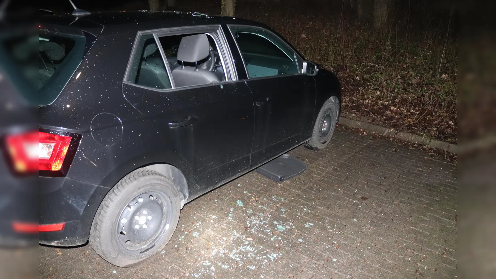 Angegangener Pkw. (Foto: Polizei Kreis Höxter)