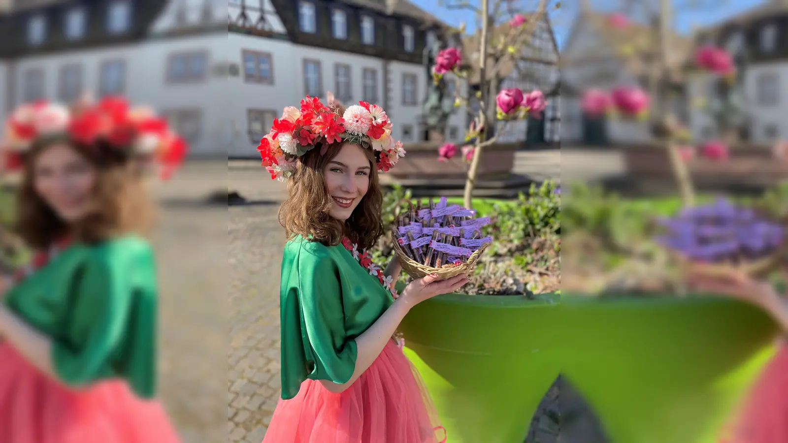 Die Beverunger Blütenfee beschenkt die Mütter zu Muttertag. (Foto: Beverungen Markteing)