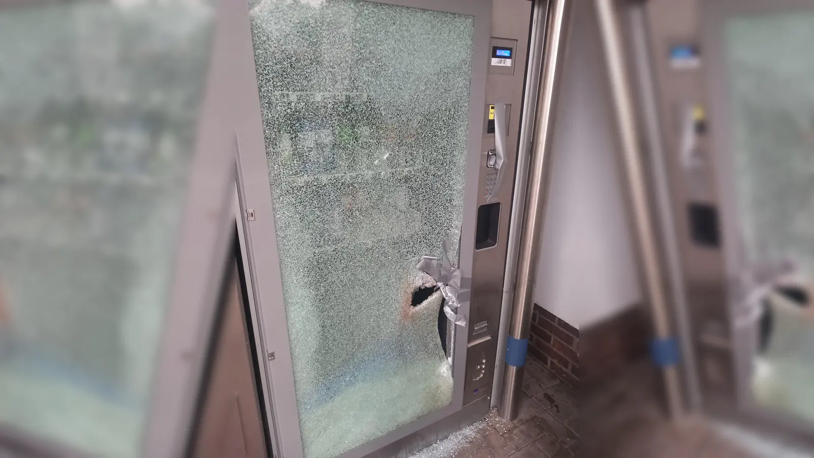 Mutwillige Beschädigung an den Snack-Automaten. (Foto: privat)