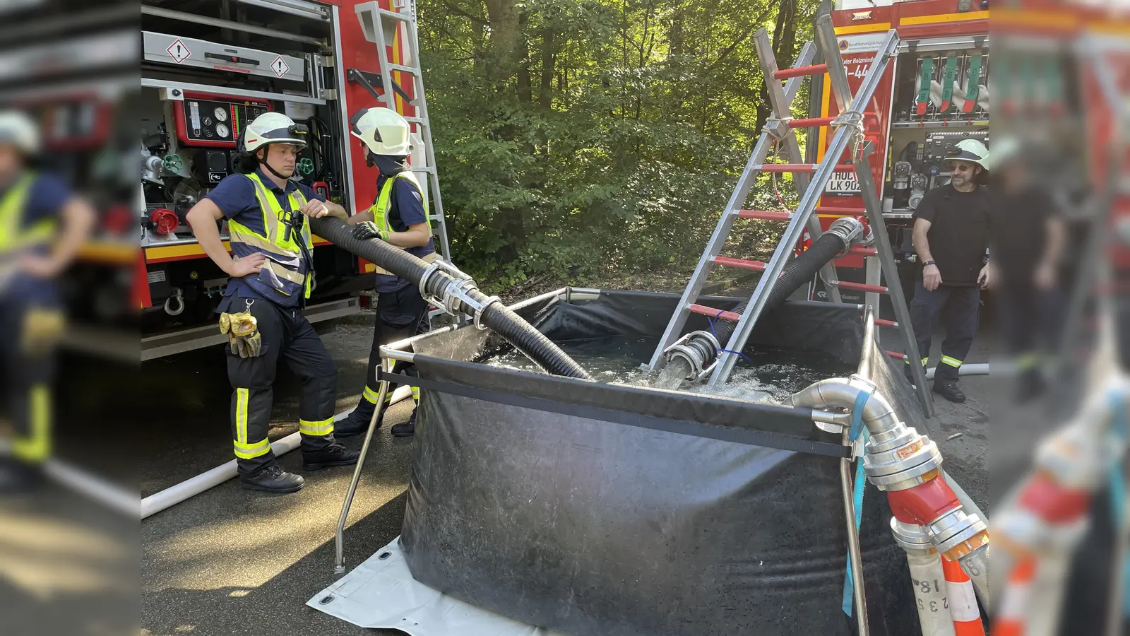 Übung der KFB Holzminden in Latferde. (Foto: Kreisfeuerwehr Holzminden)