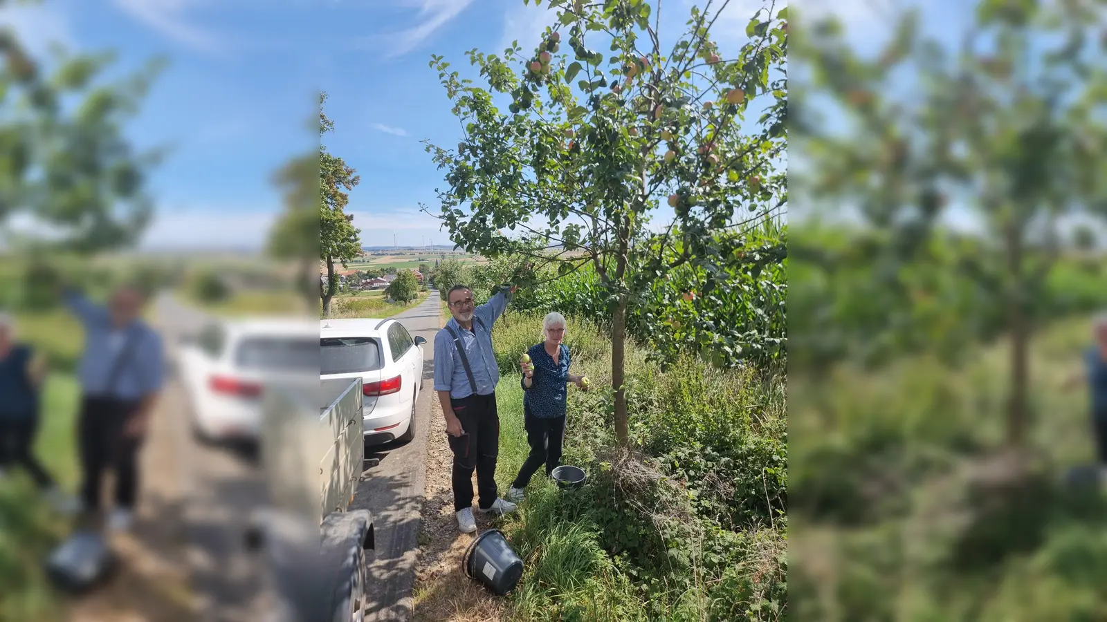 Bei der Ernte für den guten Zweck. (Foto: privat)