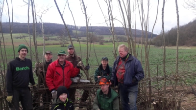 Jakob Kros, Martin Unruhe, Ferdinand Lüking. Davor Lukas Bentfeld, Maxi Fröhling, Ralf Sander, Christoph Drewes und Stephan Lücking.<br>Nicht im Bild: Jonathan Lippe, Karsten Sander und Lutz Walter. (Foto: privat)