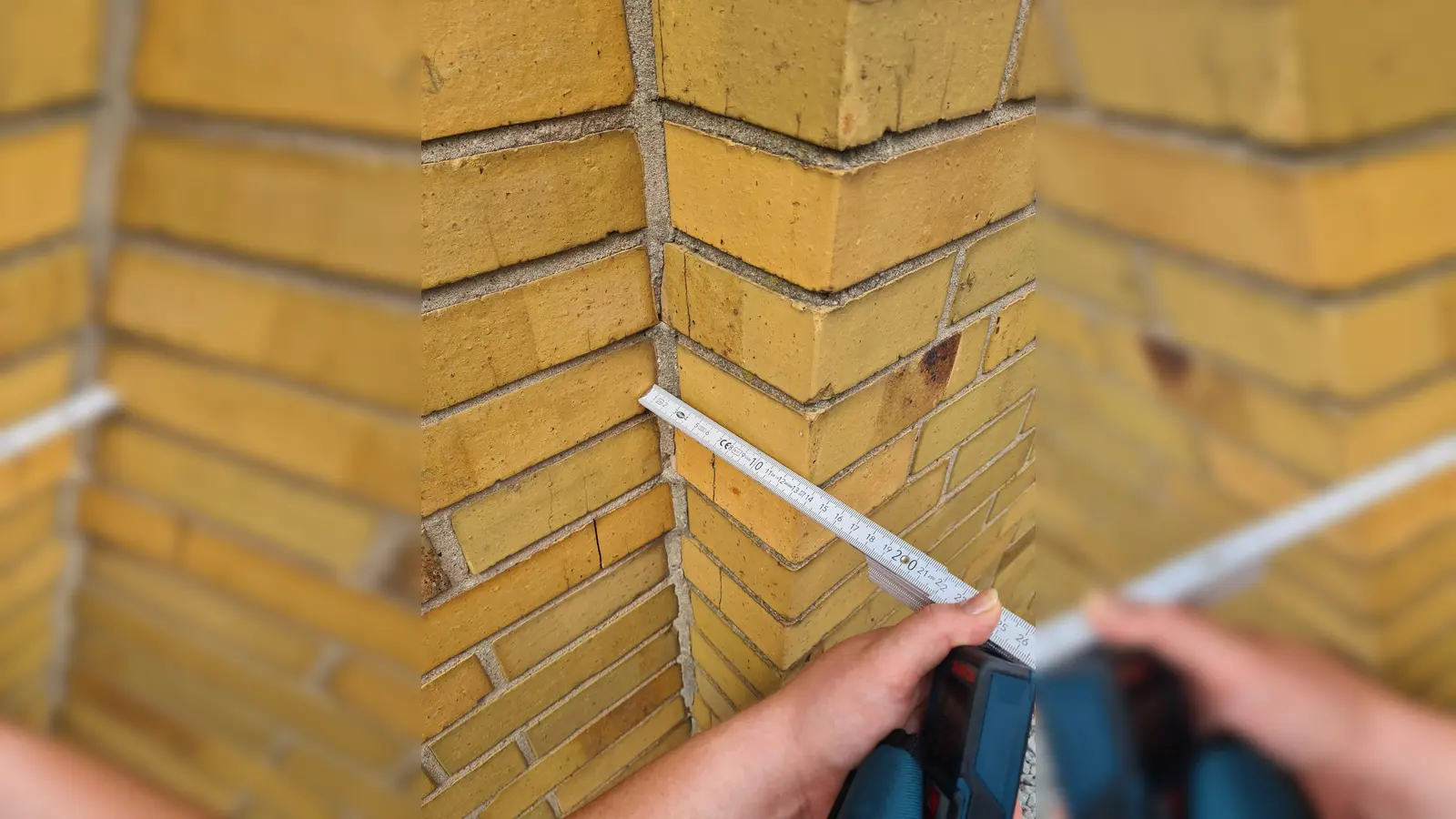 Zukunftsforum Green Building: Sorgfältiges Vermessen ist wichtig als Grundlage für die späteren Sanierungsschablonen. (Foto: Klimaschutzagentur Weserbergland)