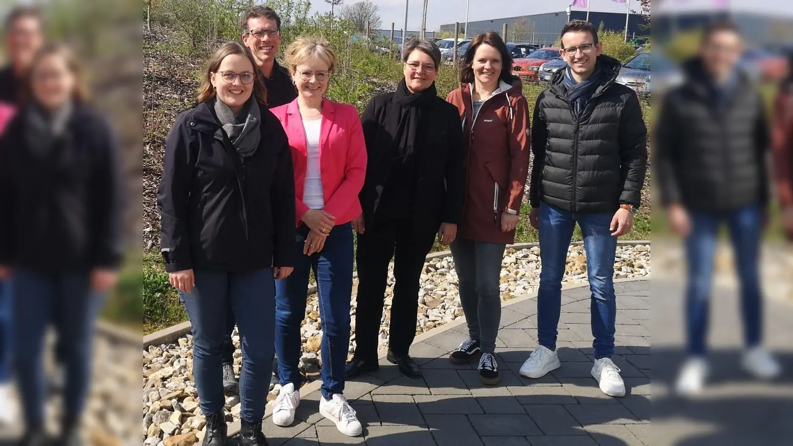 Treffen zum Austausch: Lena Mohr (OWL GmbH), Stephan Langejürgen (Kreis Herford), Michaela Hanke (Kreis Lippe), Tatjana Disse (GfW Kreis Höxter), Catharina Behl (Kreis Minden Lübbecke) und Arne Neumann (WEGE Bielefeld). (Foto: Kreis Minden Lübbecke)