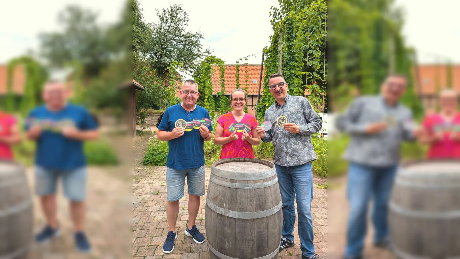 Bürgerbrauzunft Nieheim e.V. hat sich bedruckte Bierdeckel fördern lassen (Drucke behandeln Thema „Stärkung des Ehrenamtes“). (Foto: Lokale Aktionsgruppe Kulturland Kreis Höxter e.V.)