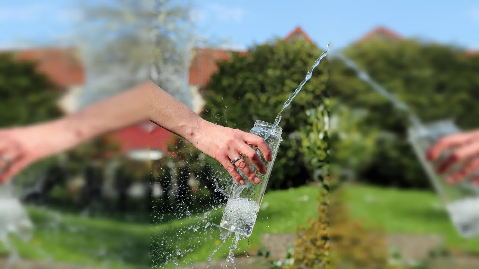In ganz OWL und im Kreis Höxter werden Fotos gesammelt, die Bürgerinnen und Bürger zum Thema Klimafolgenanpassung einsenden. Dazu gehört beispielsweise auch das Angebot, Trinkwasser im öffentlichen Raum zapfen zu können. (Foto: Kreis Lippe)