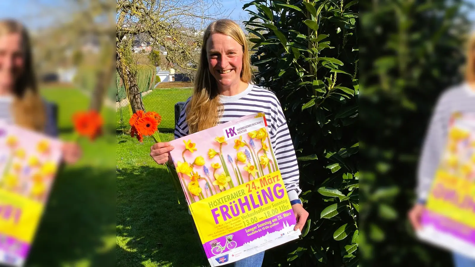 Katharina Vötter von der Werbegemeinschaft Höxter präsentiert das bunte Programm des Frühlingsmarktes. (Foto: privat)