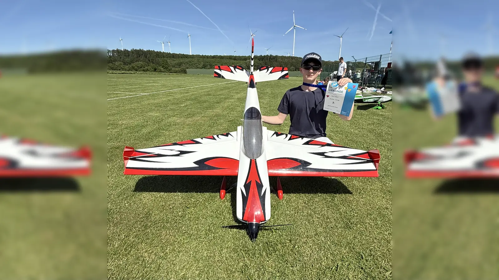 Quentin nach dem 2.ten Platz mit seiner Edge 540. (Foto: privat)