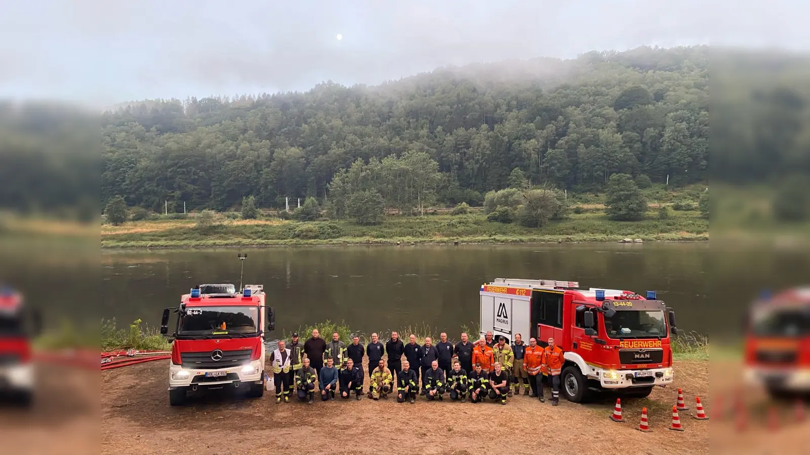Im Einsatzgebiet. (Foto: Kreisfeuerwehr)