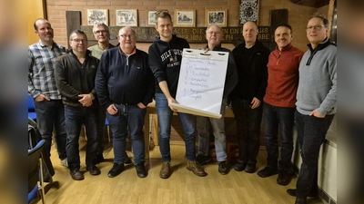 Anhand der Buchstaben ihres Dorfnamens „Drenke“ hat der Stammtisch „Gott und die Welt“ in der Diskussion mit dem Bündnis für Demokratie (Kreis Höxter) wichtige Bestandteile des demokratischen Lebens aufgelistet. (Foto: privat)